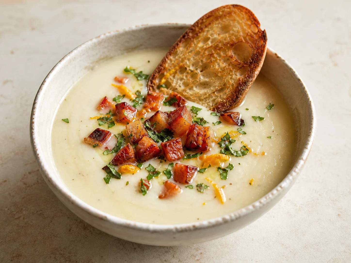 Sopa de Papa con Tocino